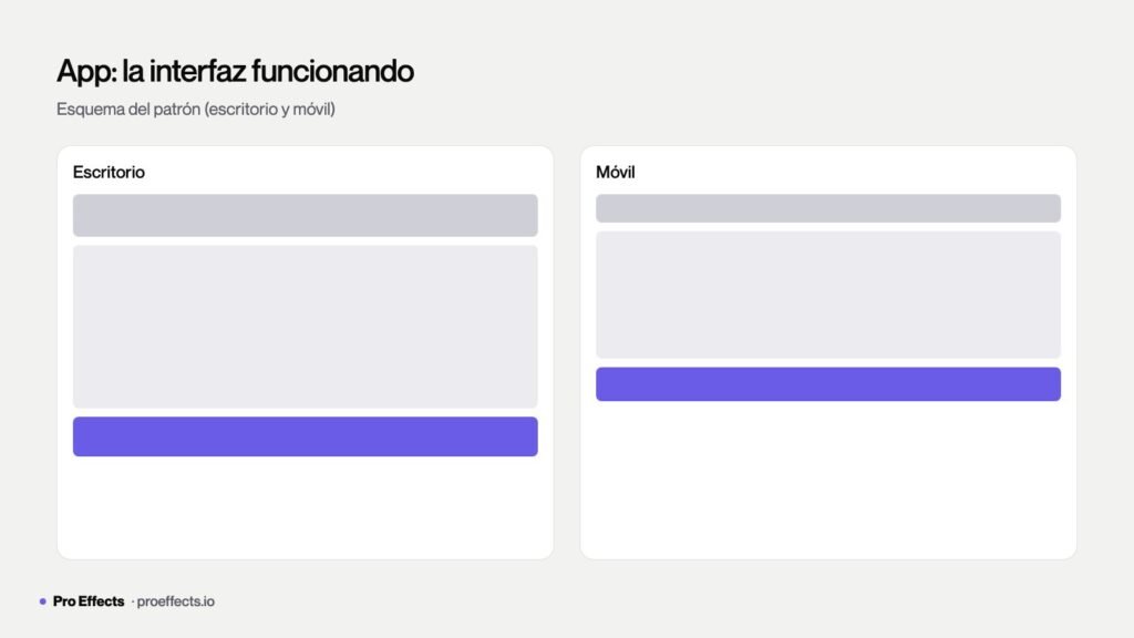 Landing de app que muestra la interfaz funcionando